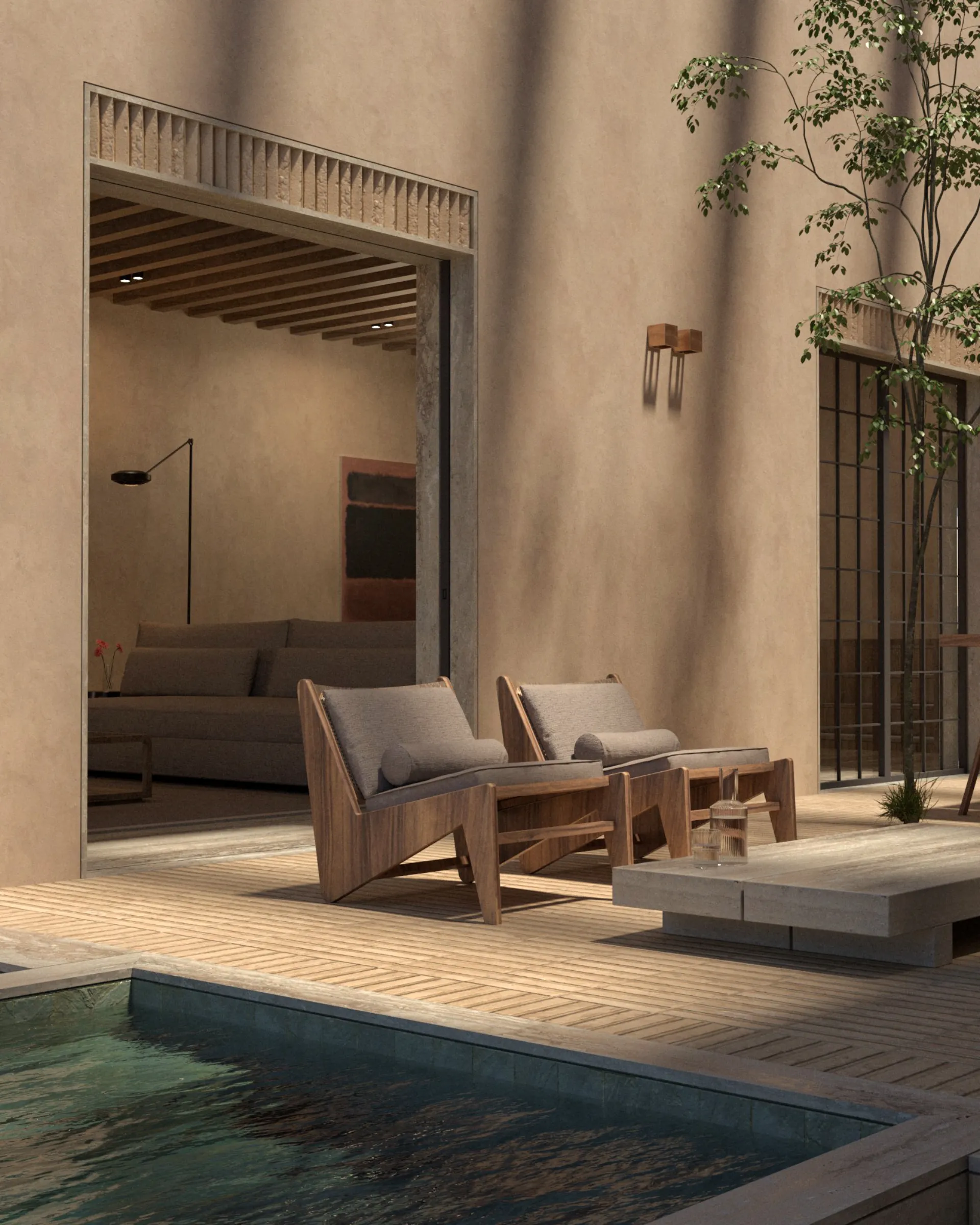 Atrio vista exterior jacuzzi — Casa Lagos, Lagos del Campanario, El Campanario Querétaro